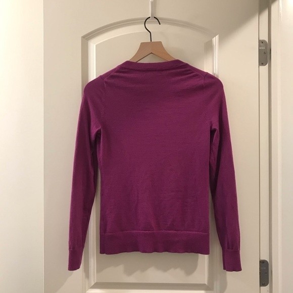 Banana Republic Extra Fine Merino Wool Button Down Fuchsia Cardigan - XS - Picture 9 of 9